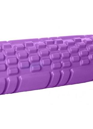 Массажный роллер easyfit grid roller mini 30 см фиолетовый