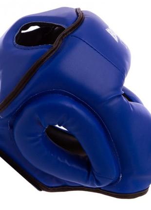 Шлем тренировочный каратэ boxer элит l кожа синий2 фото