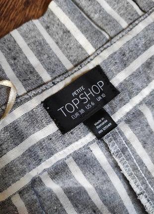 Topshop легкие брюки в полоску высокая посадка, летние брюки мом,3 фото