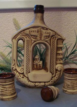 Керамический штоф с 6 рюмками