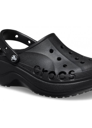 Кроксы на платформе crocs bayaband platform black черные женские кроксы4 фото