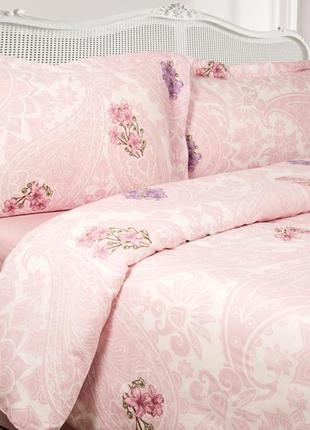 Комплект постільної білизни двоспальний arlina pink 200х220 см. 100% бавовна / постільна білизна двоспальна