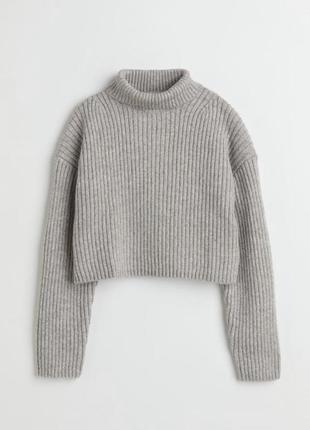 Шикарный тёплый укорочённый свитер h&m шерсть6 фото