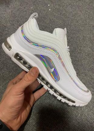 Женские кроссовки    nike air max pillar pine green beans 97 white hologram