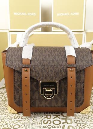 Шкіряна сумка michael kors manhattan medium brown оригинал майкл корс1 фото