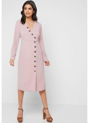 Новое нежно-розовое платье с пуговицами lost ink размер xs