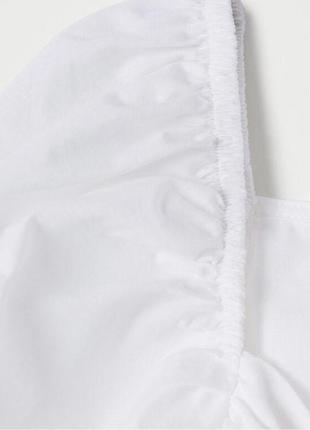 Блуза белая хлопковая на запах h&amp;m размер м-л блузка рубашка5 фото