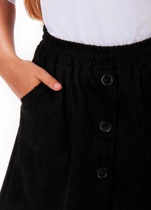 Вельветовая юбка для школы, черная школьная велюровая юбка для девочки, велюровая юбка для шкалы, черная юбка для девчонки4 фото
