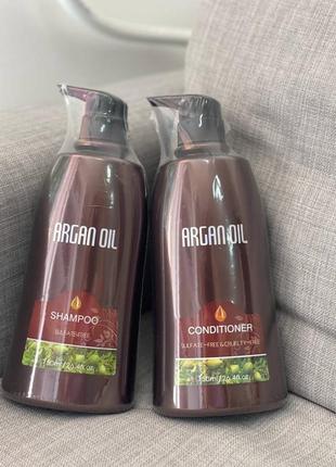 Набір для волосся шампунь+кондиціонер з аргановою олією bingo hair cosmetic 750мл