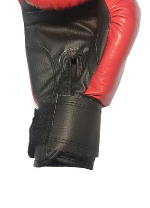 Боксерские перчатки 6 оz комбинированные, красные boxer3 фото