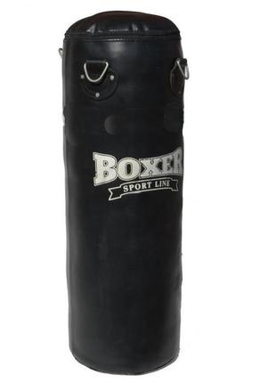 Груша боксерська boxer класик 1,2м шкіра чорна2 фото