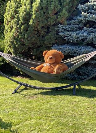 Монотонный гамак wish зеленый двухместный xxl 200х150 wcg