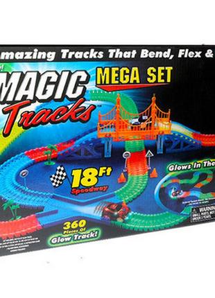 Конструктор magic tracks 360 деталей mega set 2 машинки зі світлодіодами