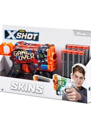 Швидкострільний бластер x-shot skins menace game over  (8 патронів), 36515b