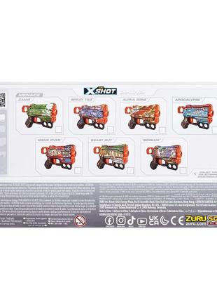 Швидкострільний бластер x-shot skins menace game over  (8 патронів), 36515b2 фото
