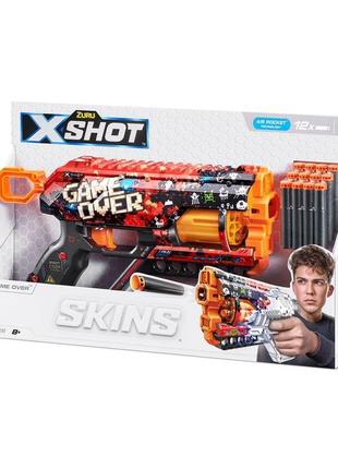 Скорострельный бластер x-shot skins griefer  game over (12 патронов)