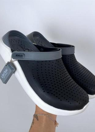 Crocs literide clog black/smoke original чоловічі крокси топ продажів