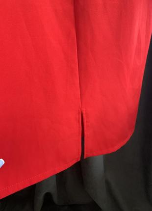 Платье красное. с прозрачными рукавами6 фото