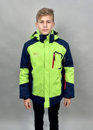 Куртка термо зима speed a-club для подростка 10-16 лет арт.486, салатовый, 140