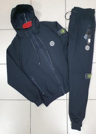 Костюм спортивний чоловічий stone island s-xxl арт.1233-1, 52, xxl, чорний