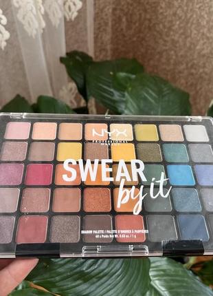 Палетка теней nyx professional makeup swear by it shadow palette