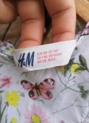 Тоненькое батистовое платье h&amp;m на 7-8 лет легкое платье на 128 рост7 фото