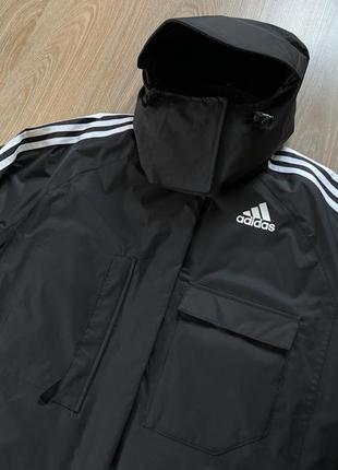 Женская утеплённая непромокаемая куртка с капюшоном adidas4 фото