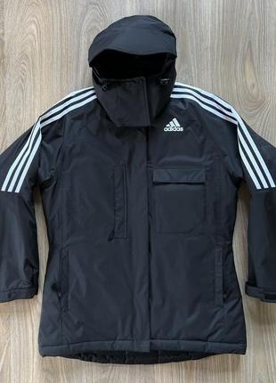 Женская утеплённая непромокаемая куртка с капюшоном adidas2 фото