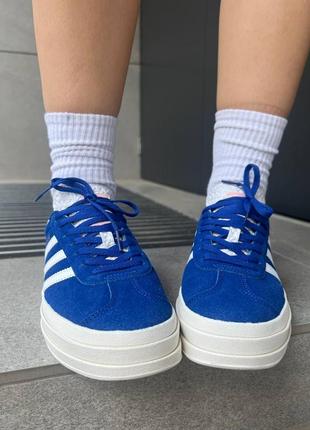 Жіночі кросівки adidas gazelle platform blue8 фото