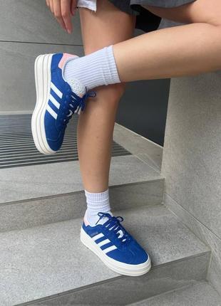Жіночі кросівки adidas gazelle platform blue6 фото