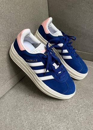 Жіночі кросівки adidas gazelle platform blue7 фото