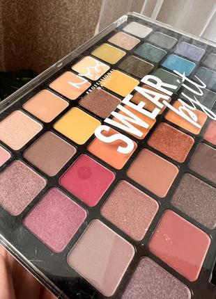 Палетка теней nyx professional makeup swear by it shadow palette