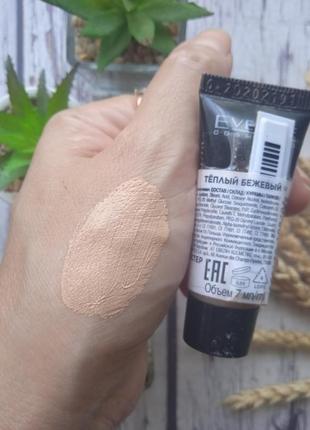 Тональный крем eveline cosmetics touch of cashmere тон теплый бежевый