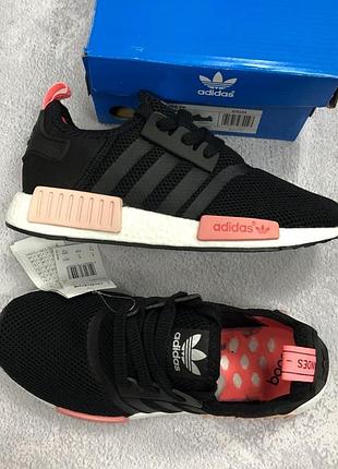 Кроссовки мужские adidas nmd black white pink