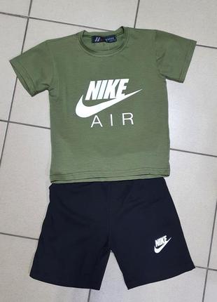 Костюм с шортами nike для мальчика 5-8 лет арт.909, размер детской одежды (по росту) 110, цвет хаки