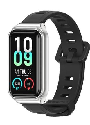 Силиконовый ремешок для amazfit band 7 metal black/gray