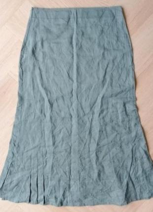 Льняная летняя юбка с вышивкой2 фото