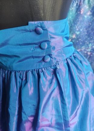 Шикарная винтажная яркая юбка хамелеон из парчалаura ashley2 фото