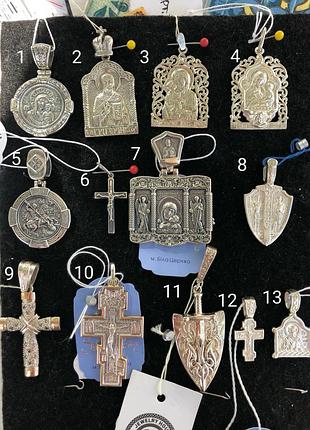 Срібні хрестики, іконки