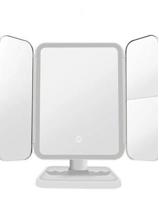 Дзеркало косметичне потрійне led акумуляторне