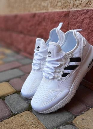 Мужские кроссовки adidas zx 2k (белые с черным) весенние спортивные повседневные кроссы2 фото