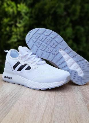 Мужские кроссовки adidas zx 2k (белые с черным) весенние спортивные повседневные кроссы3 фото