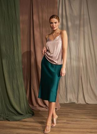 Женская юбка миди из шелковой ткани, красивая стильная атласная юбка, легкая летняя женская атласная юбка миди6 фото