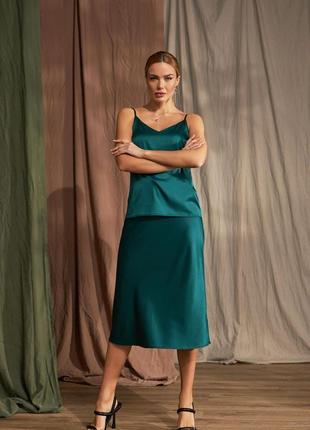 Женская юбка миди из шелковой ткани, красивая стильная атласная юбка, легкая летняя женская атласная юбка миди7 фото