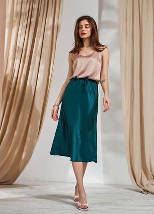 Женская юбка миди из шелковой ткани, красивая стильная атласная юбка, легкая летняя женская атласная юбка миди8 фото