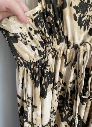 Трикотажний сарафан бежевий із чорним, плаття максі для вагітних5 фото