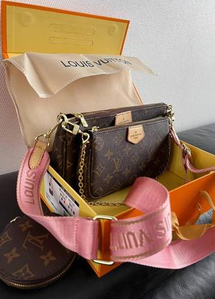 Хит продажи женские сумки louis vuitton multi pochette premium6 фото