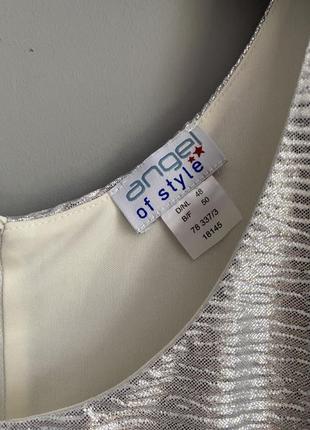 Плаття сарафан біле зі сріблястим верхом шифонове на підкладці, металік весільне5 фото