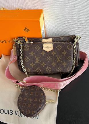 Хит продажи женские сумки louis vuitton multi pochette premium10 фото