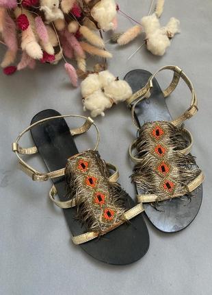 Кожаные босоножки, сандалии в стиле zara